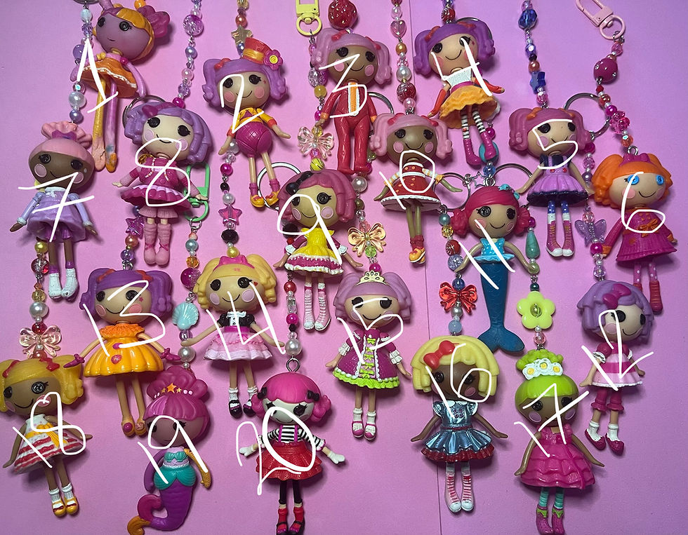 Thumbnail: Lalaloopsy doll beaded keychains 