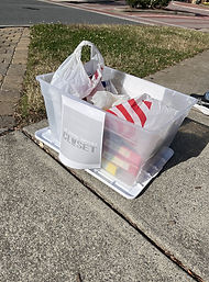 A picture of supplies collected at one of our donation drives.