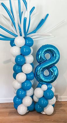 Blue and White Balloon Column