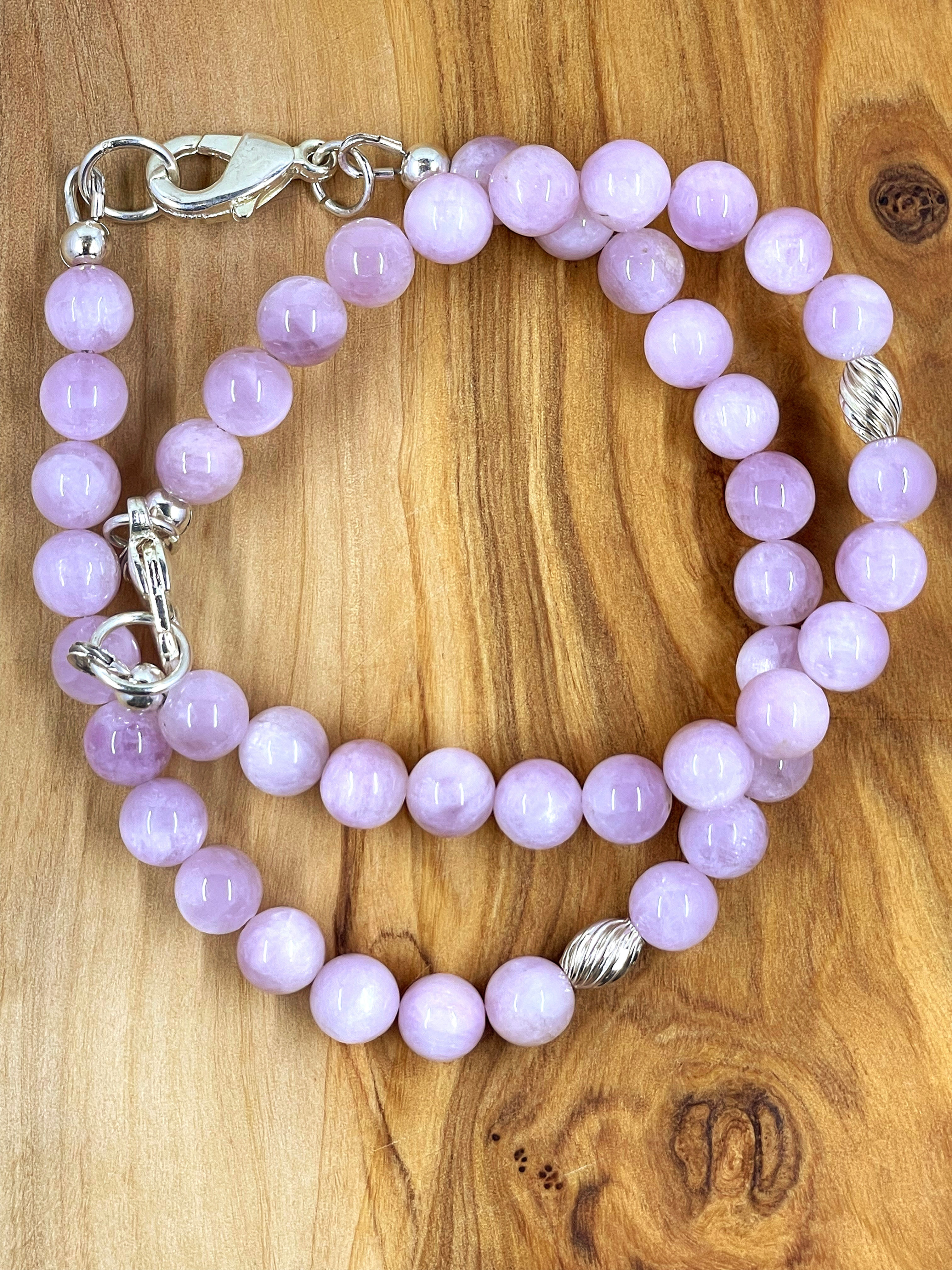 Kunzite and Silver Bracelet