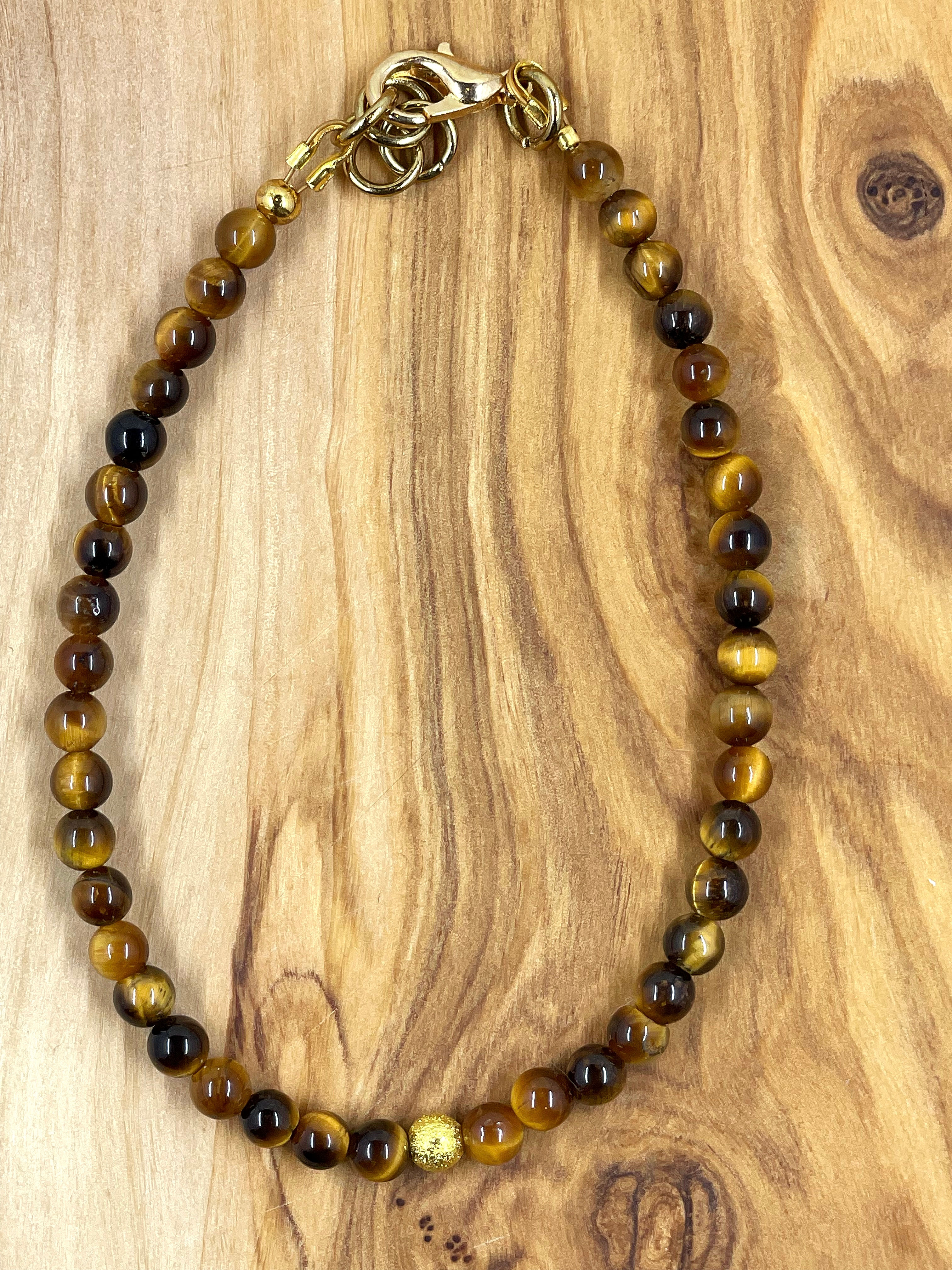 Single Strand Gold Tiger's Eye Bracelet