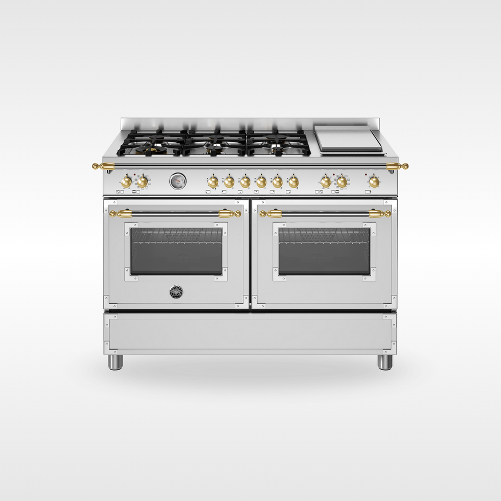 Fogão Bertazzoni heritage a gás 6 queimadores 2 fornos 120cm aço inox 220V