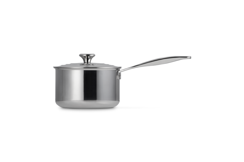 Panela inox com tampa e alça, Panela molheira Le creuset signature 18cm aço inox.