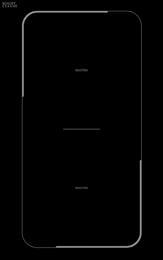 Fogão de indução preto. Cozinha moderna e tecnológica.