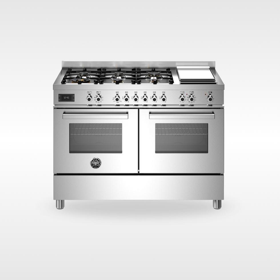 Fogão Bertazzoni professional a gás 6 queimadores 2 fornos 120cm aço inox 220V