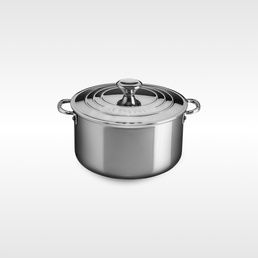 Caçarola funda Le creuset signature com tampa 3-PLY 24cm aço inox, Le Creuset pan.