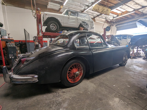 Planning phase of the custom 1959 Jaguar XK150 by FFR Fabrication
