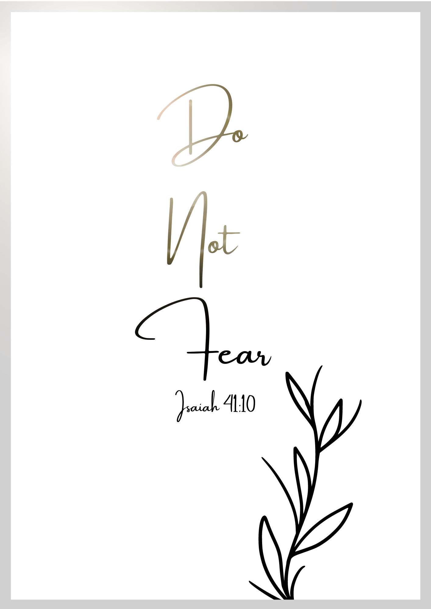 A4 can be converted to A3 Gospel Artwork for Framing - Do not Fear