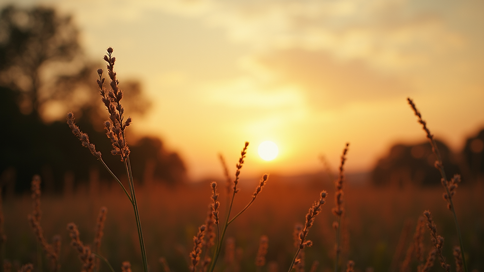Low angle view of a serene landscape during sunrise