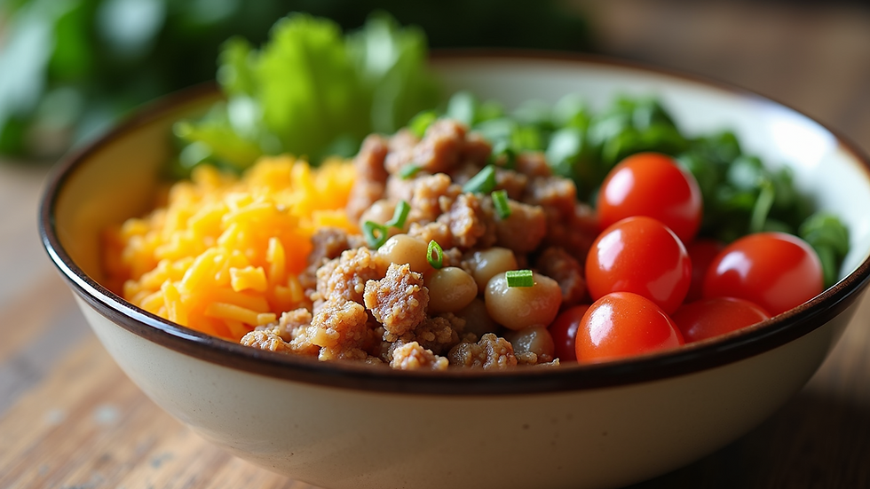 Close-up of healthy food options in a bowl