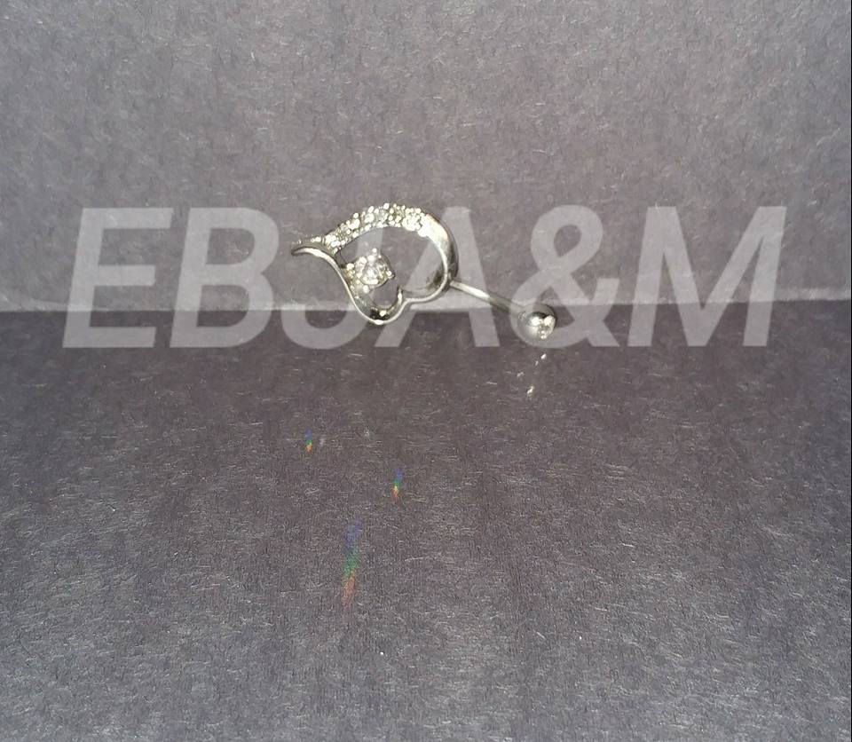 Thumbnail: 14 Surgical Steel Heart Belly Ring