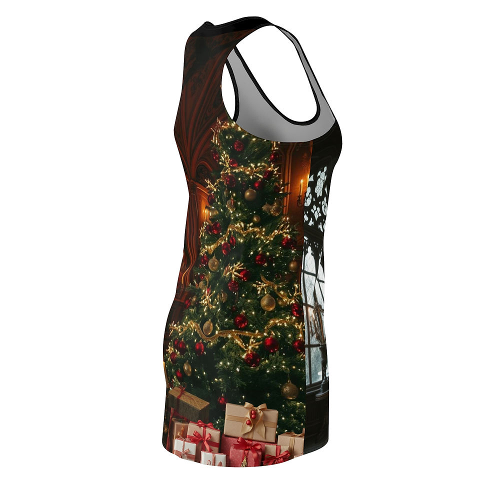 Thumbnail: Christmas Spirit, Gothic Holiday Racerback Dress (AOP)