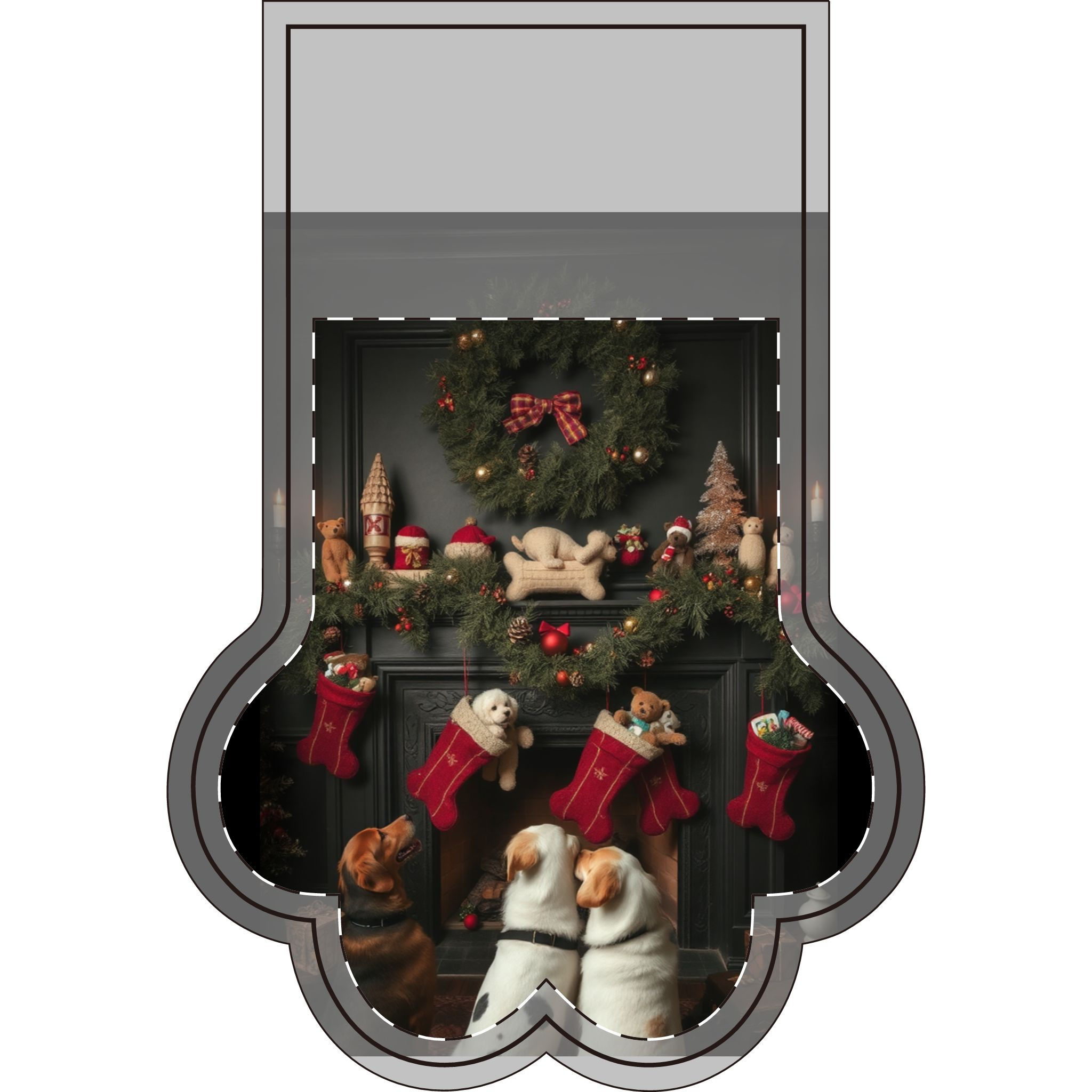 Our Pets Christmas Stocking -Paw Shape