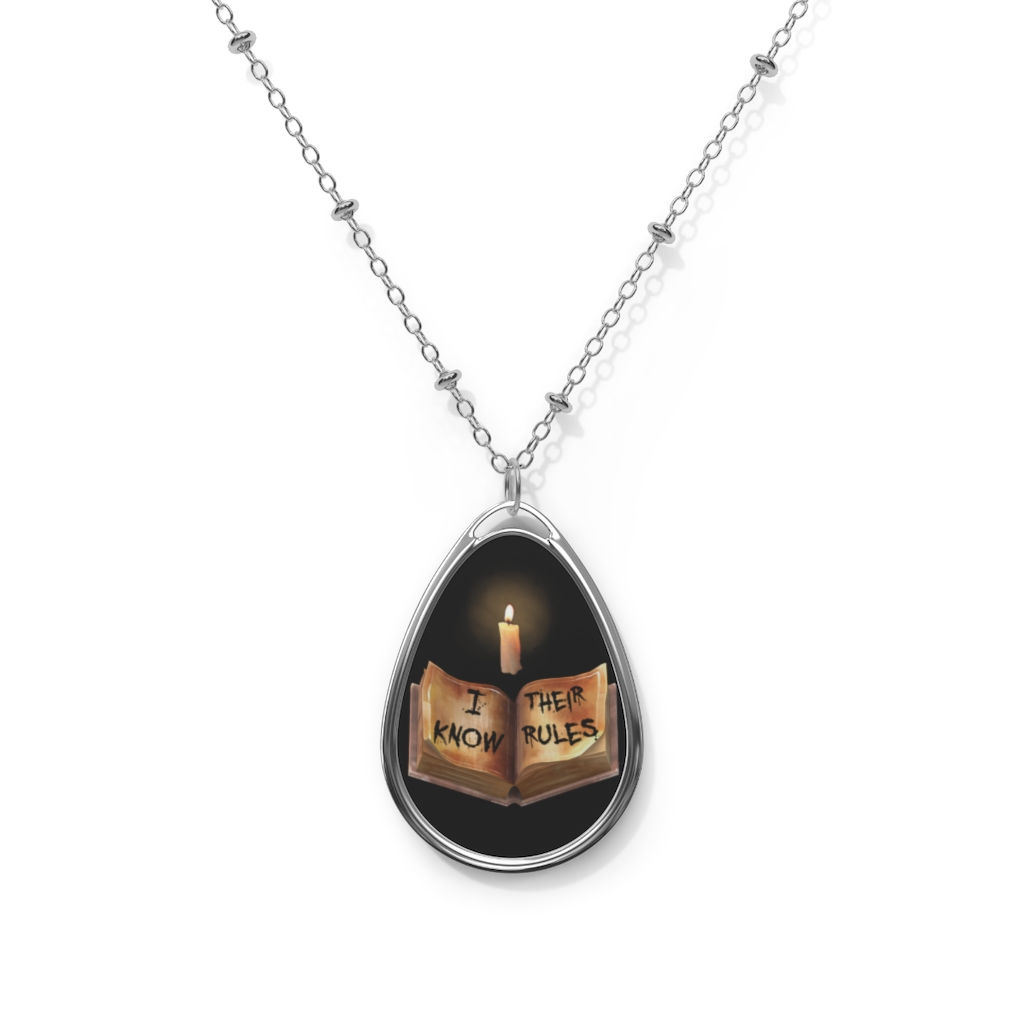 THEIR RULES Collection Oval Pendant Necklace - 