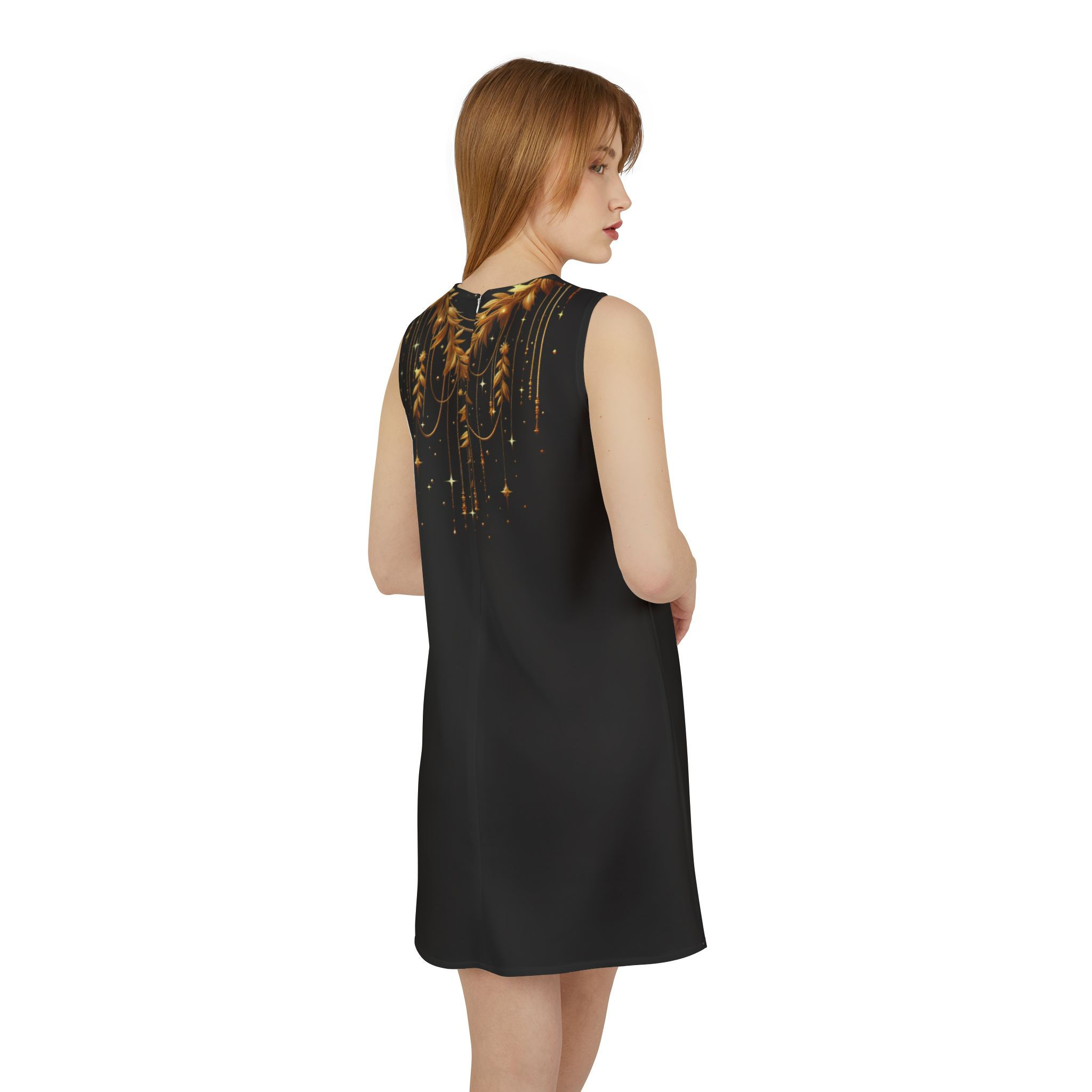 New Years Eve A-line Sleeveless Dress (AOP)