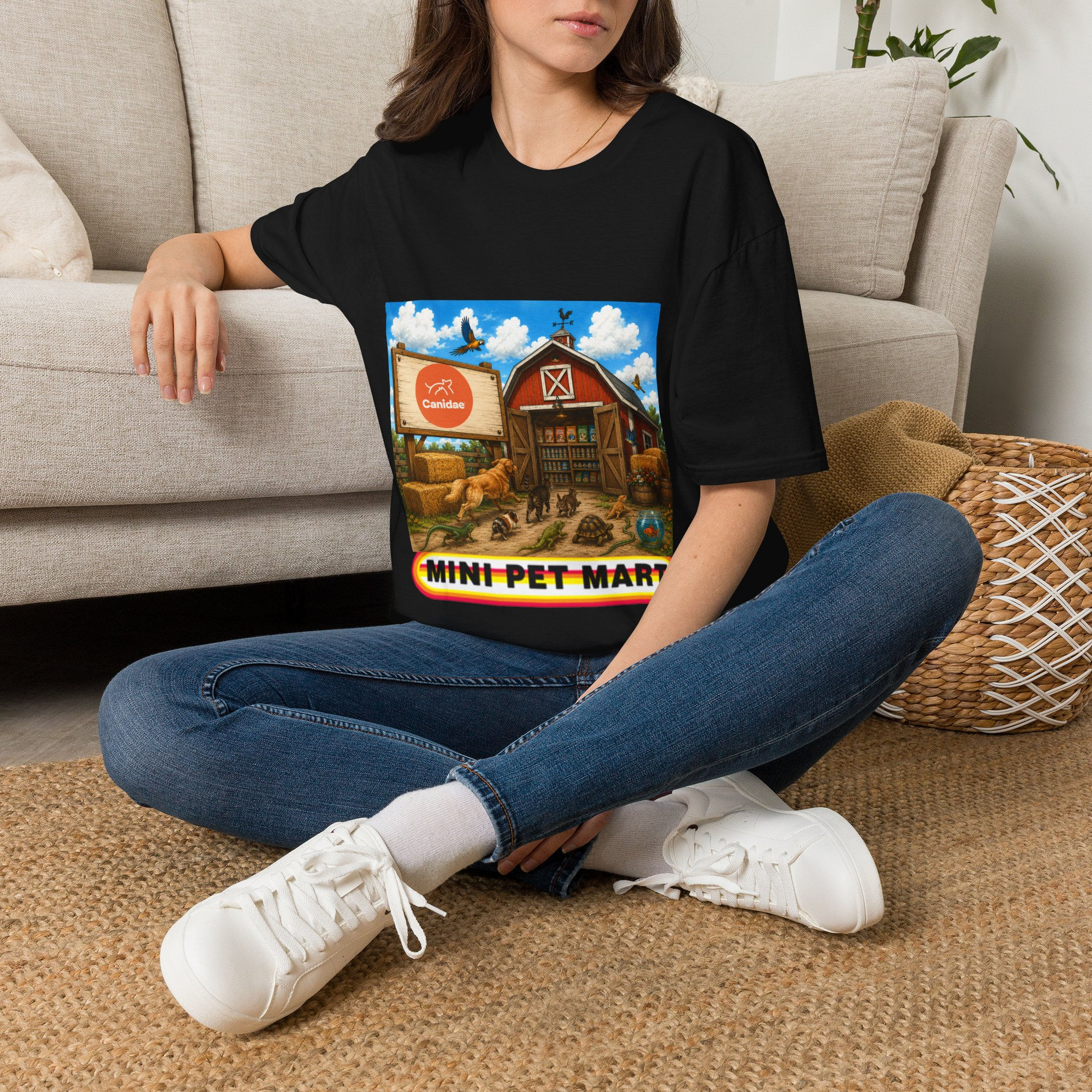Mini Pet Mart Barn T-Shirt — Cute Farm Animal Pet Store Tee