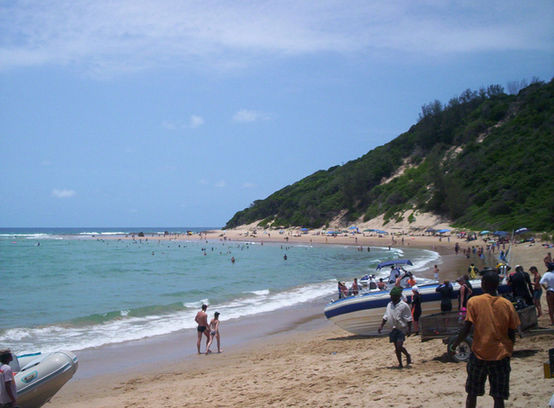 Beach coastline around Ponto do Ouro in Mozambique
