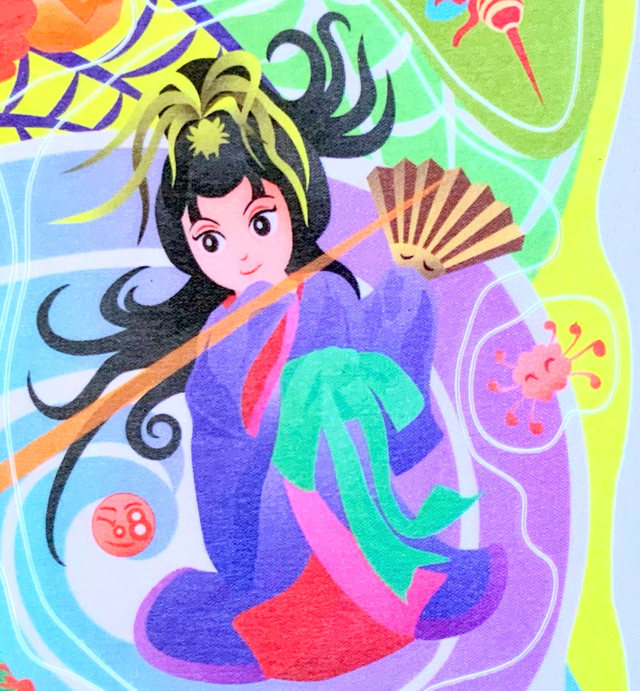 なはくん光沢シール くもひめ NAHAKUN SATIN STICKER: Kumo hime