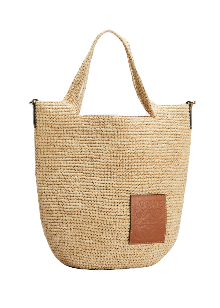 LOEWE Ibiza Slit Mini Raffia Hobo Tote Bag