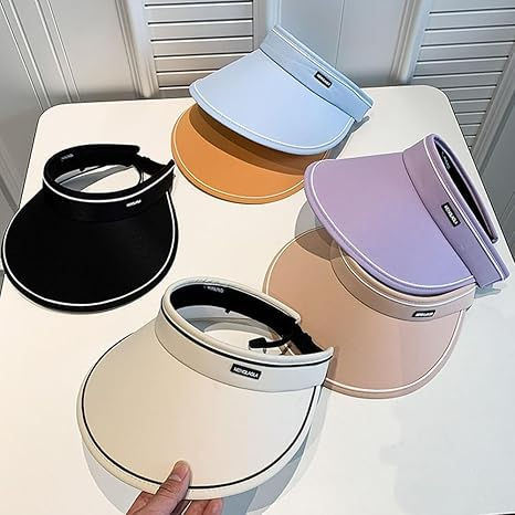 Thumbnail: CLOTHERA Women Wide Brim Sun Visor Hat for Women Ponytail Sports Cap (black)