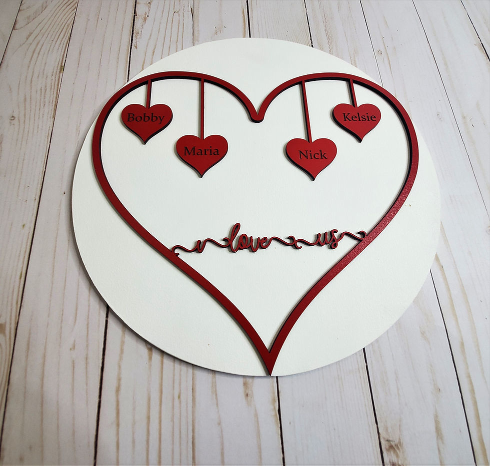 Thumbnail: Custom I Love Us Heart on Round Sign