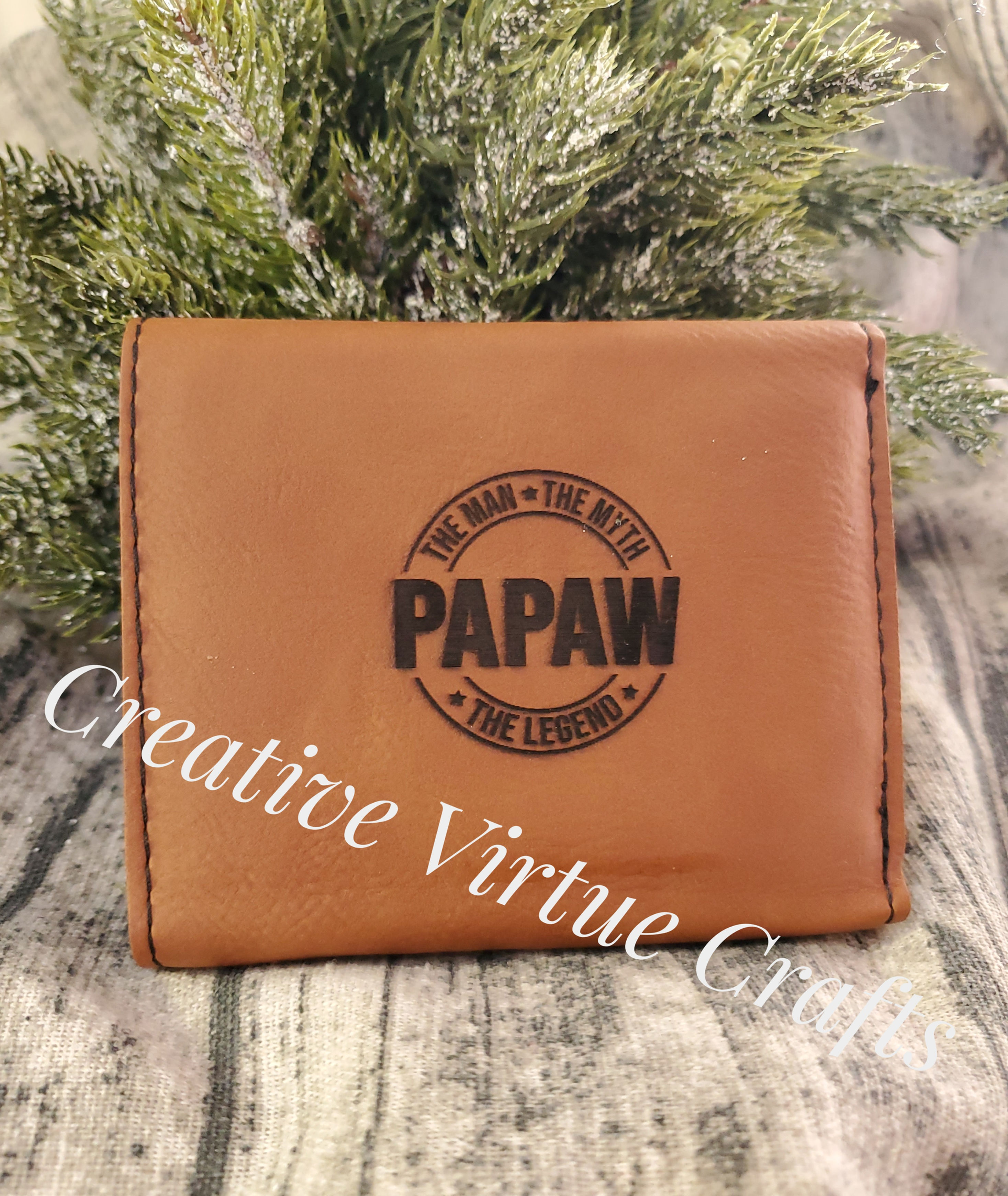 Custom Engraved Faux Leather Wallet