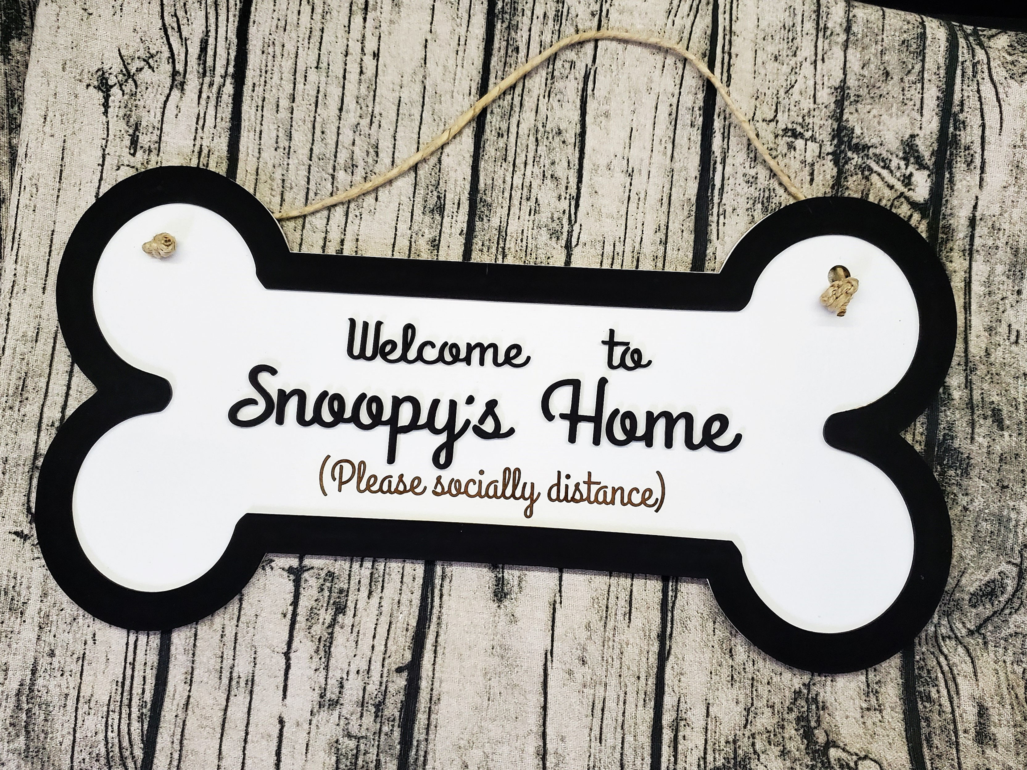 Personalized Dog Bone Welcome Door Hanger Sign