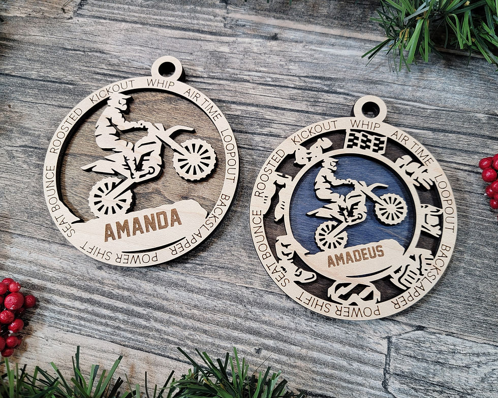 Thumbnail: Motocross Dirt Bike Ornament Personalized