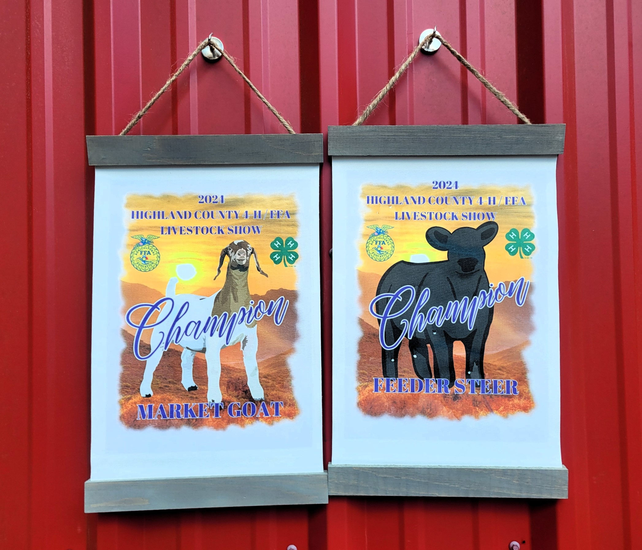 Canvas Wood Sublimation Full Livestock Award Banner