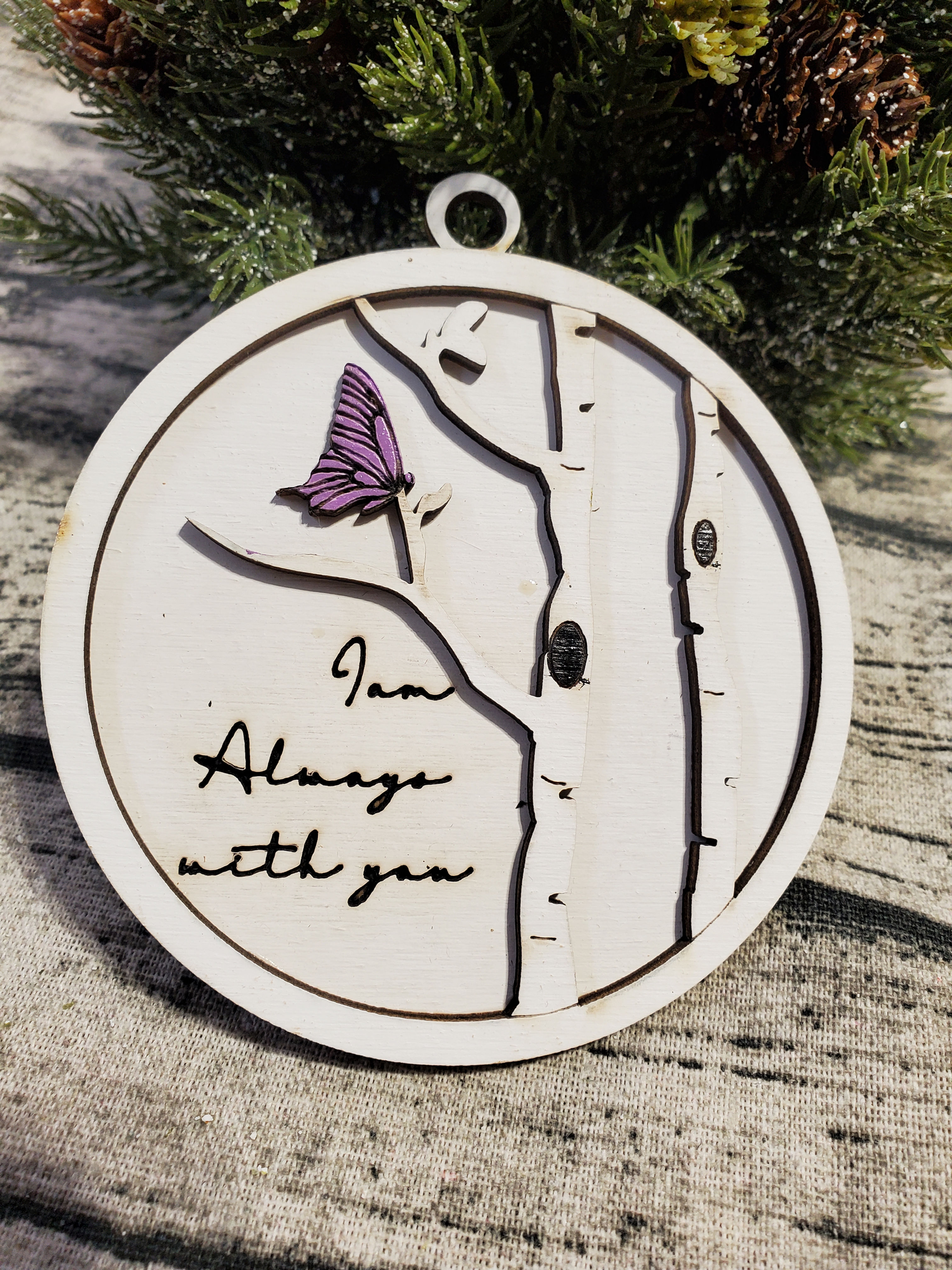 Purple Butterfly Memorial Ornaments