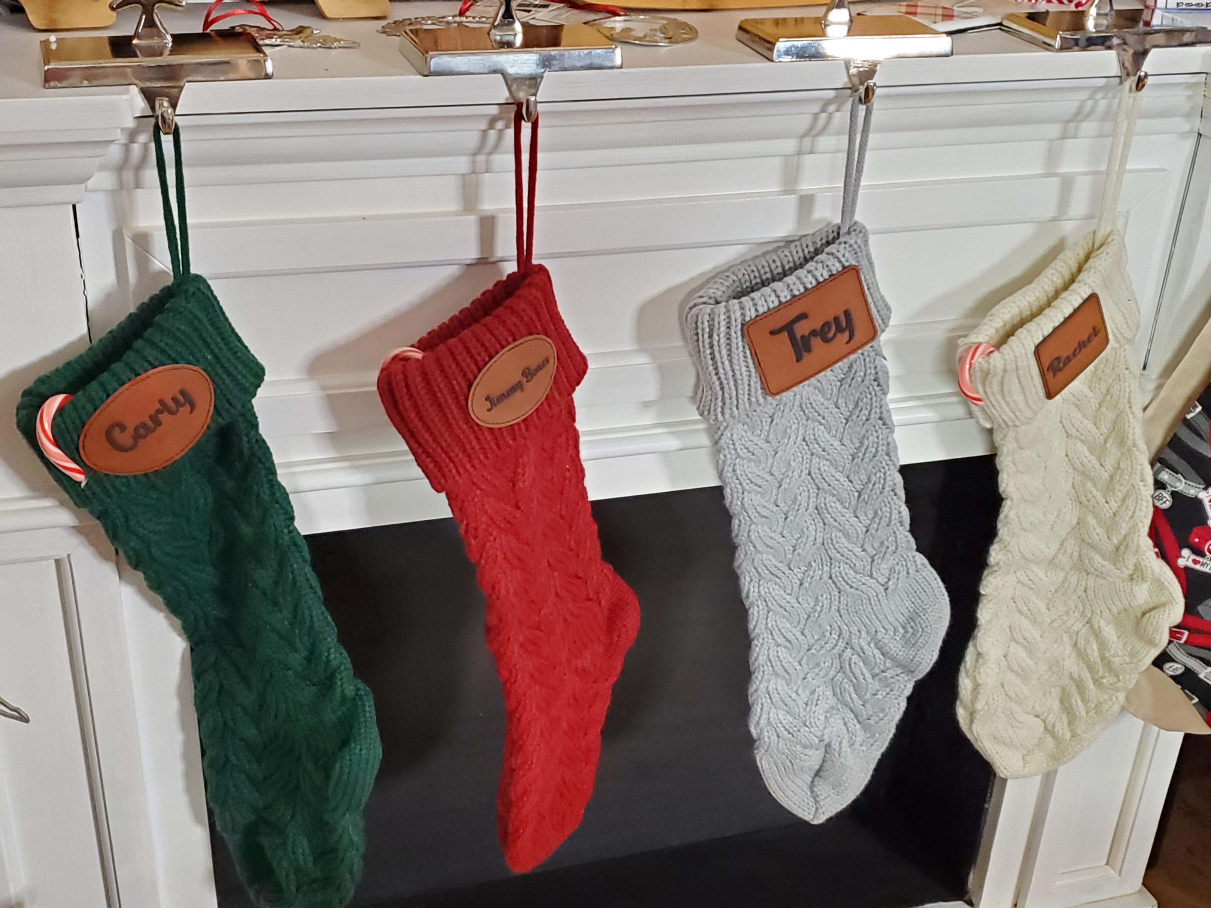 Leather Patch Christmas Stocking