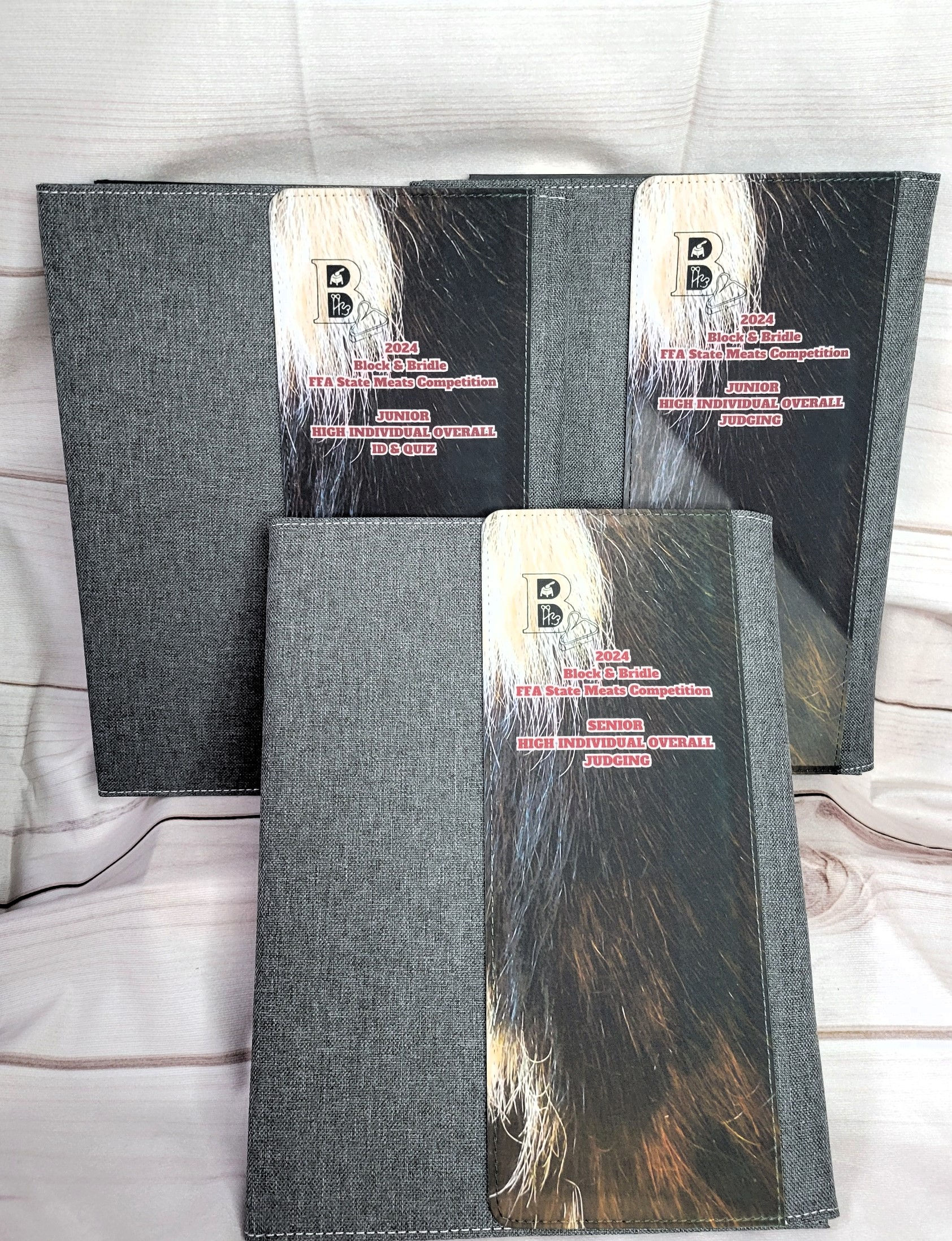 Full Color Cowhide Look Full Size Padfolios