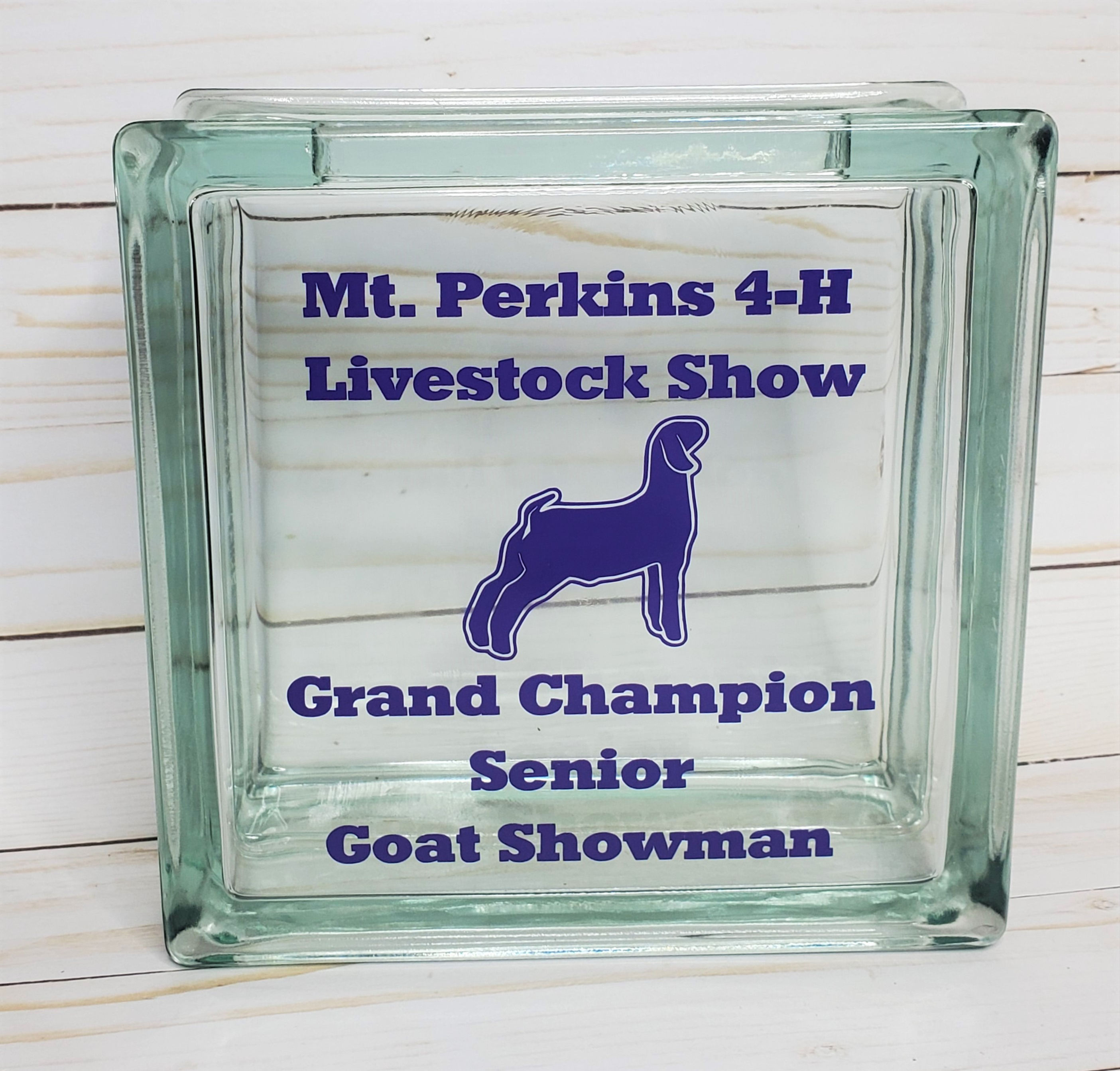 Glass Block Livestock Award or Gift