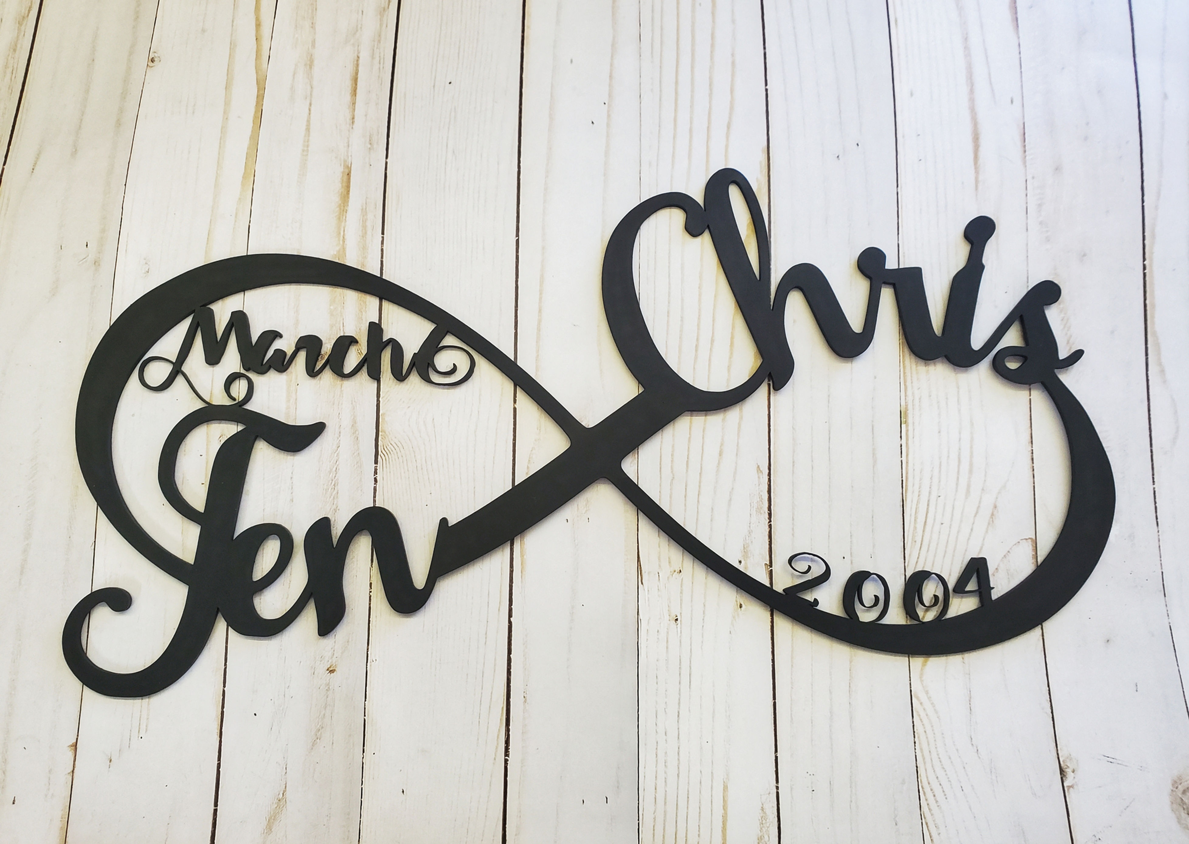 Wood Names Infinity Sign Painted or Unfinished