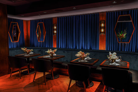 fancy restaurant with mood lighting