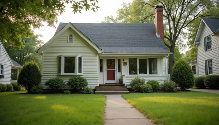 Eye-level view of a charming single-family home in a Northeast Ohio neighborhood