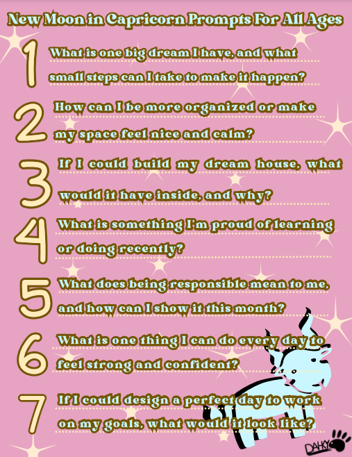 New Moon In Capricorn Journal Prompts For All Ages