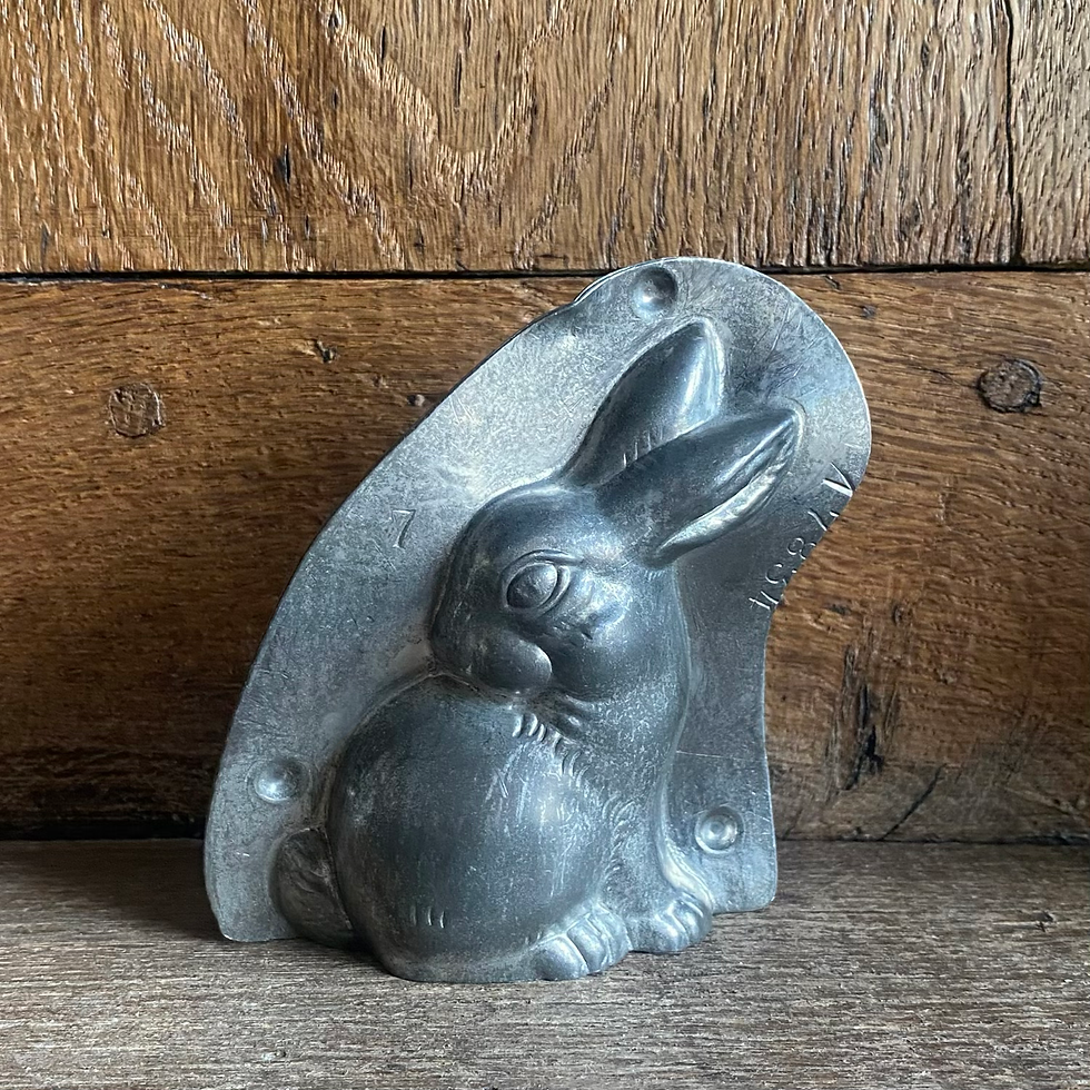Antique chocolate mold SITTING RABBIT, approx. 10 cm