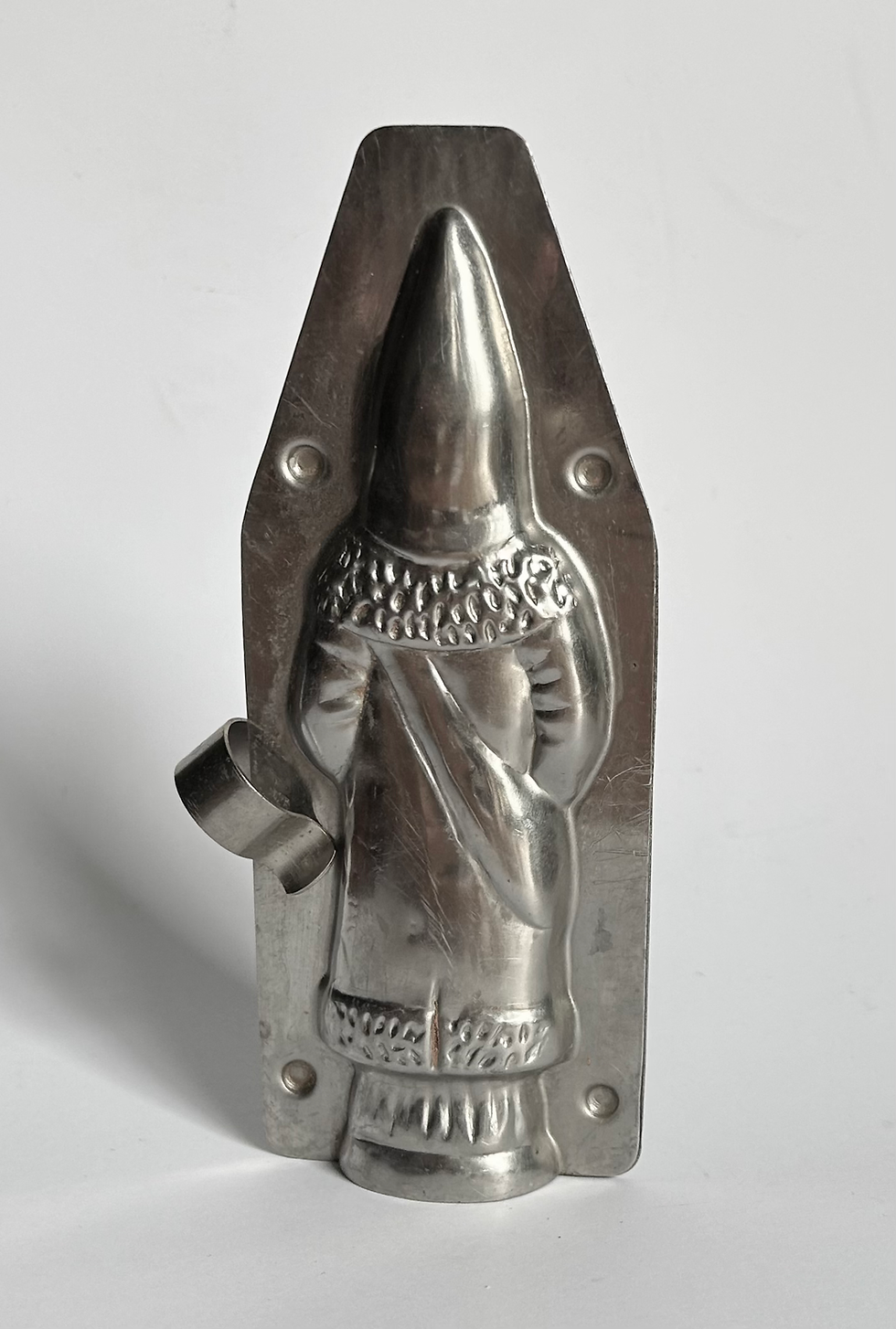 Miniaturbild: Antike Schokoladenform NIKOLAUS MIT APFELTASCHE, ca. 16 cm