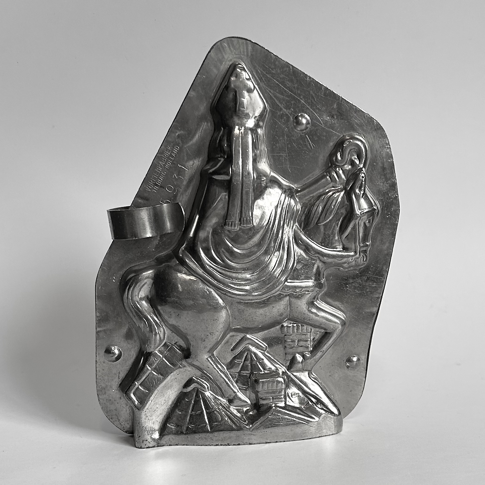 Miniaturbild: Antike Schokoladenform NIKOLAUS AUF PFERD, ca. ca. 15,5 cm