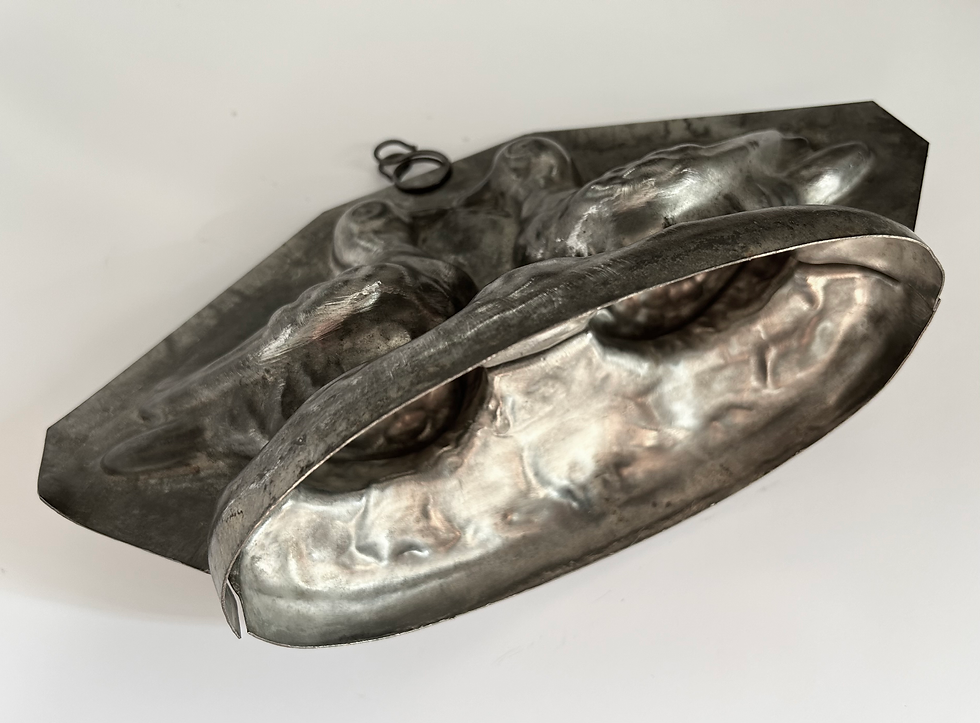 Thumbnail: Seltene antike Schokoladenform ZWEI TURTELTAUBEN, ca. 28 cm