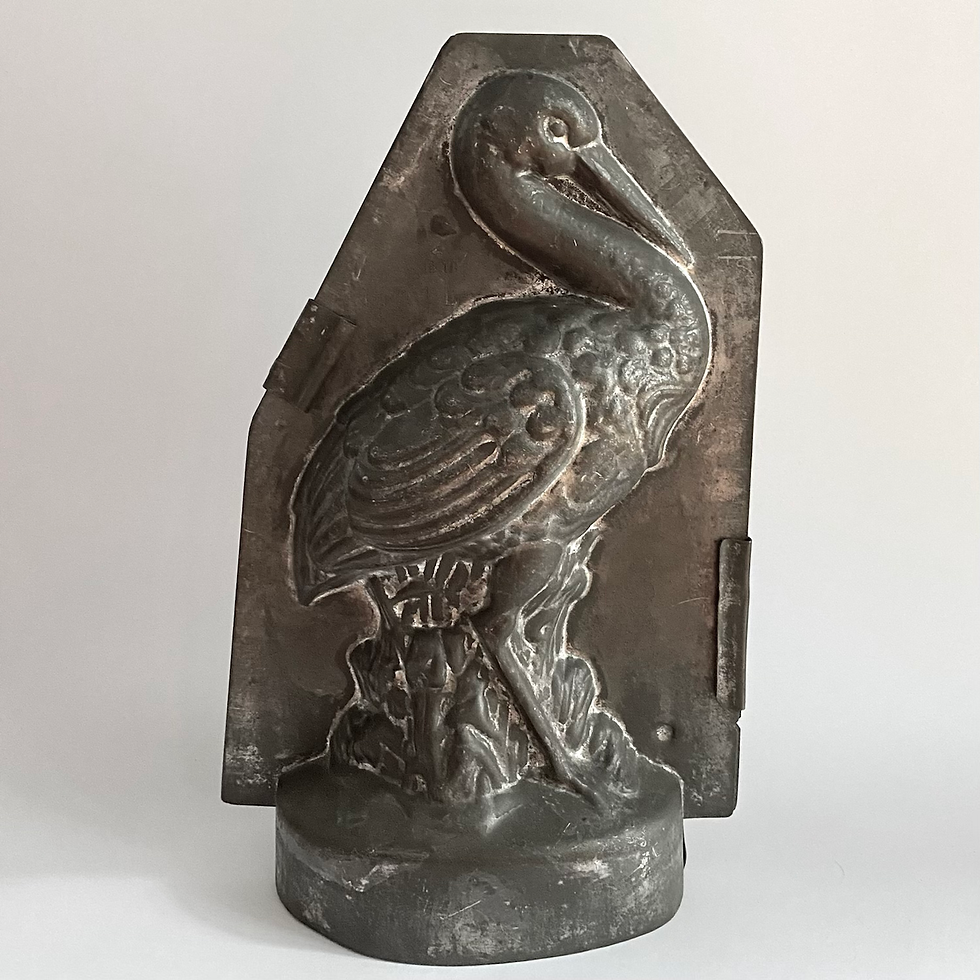 Miniaturbild: Sehr seltene antike Schokoladenform RIESIGER STORCH, ca. 27 cm