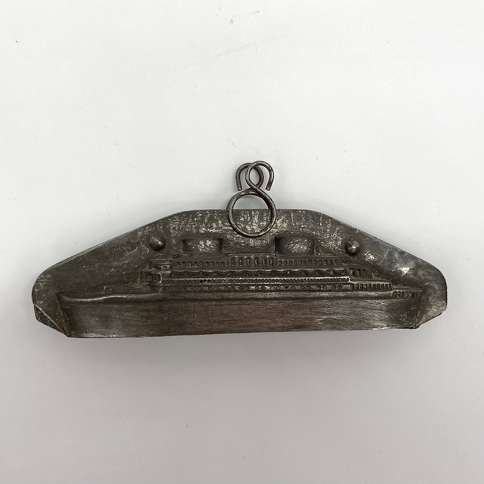 Thumbnail: Rare antique chocolate mold PASSENGER SHIP, approx. 16.5 cm