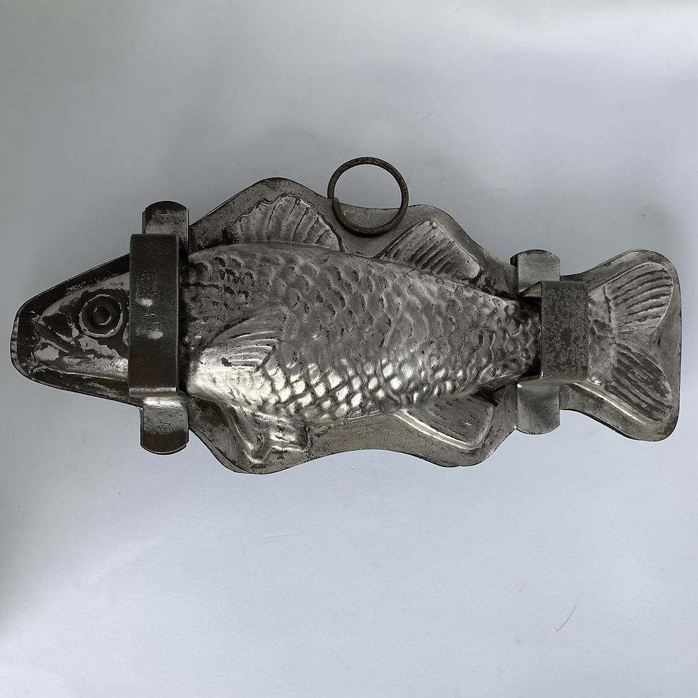 Thumbnail: Rare antique chocolate mold LARGE FISH, approx. 30 cm