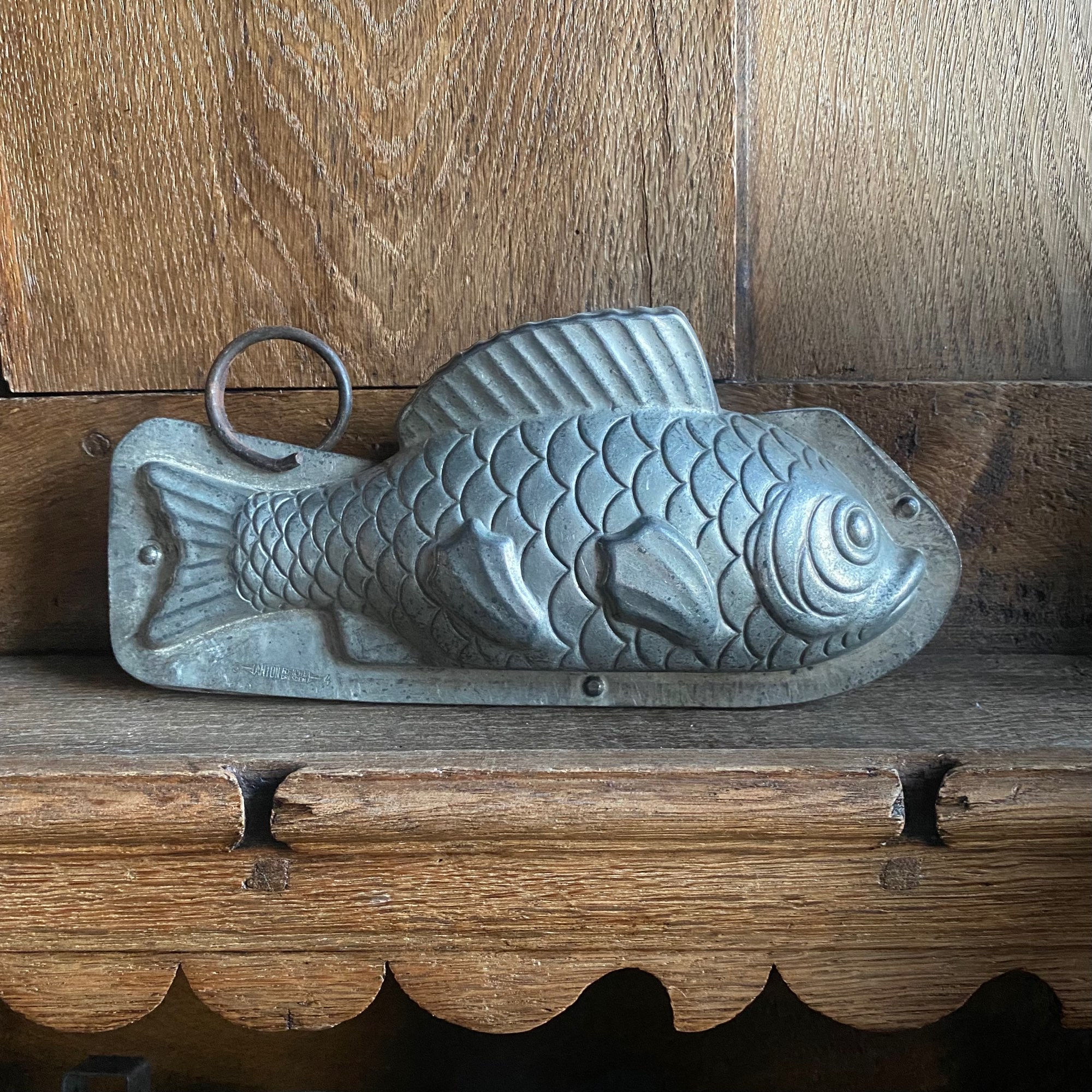 Antique BIG CARP chocolate mold, approx. 27.5 cm