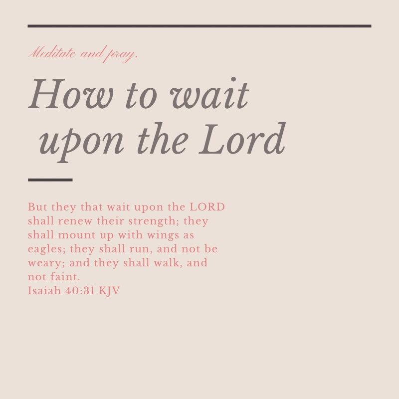 How to wait….