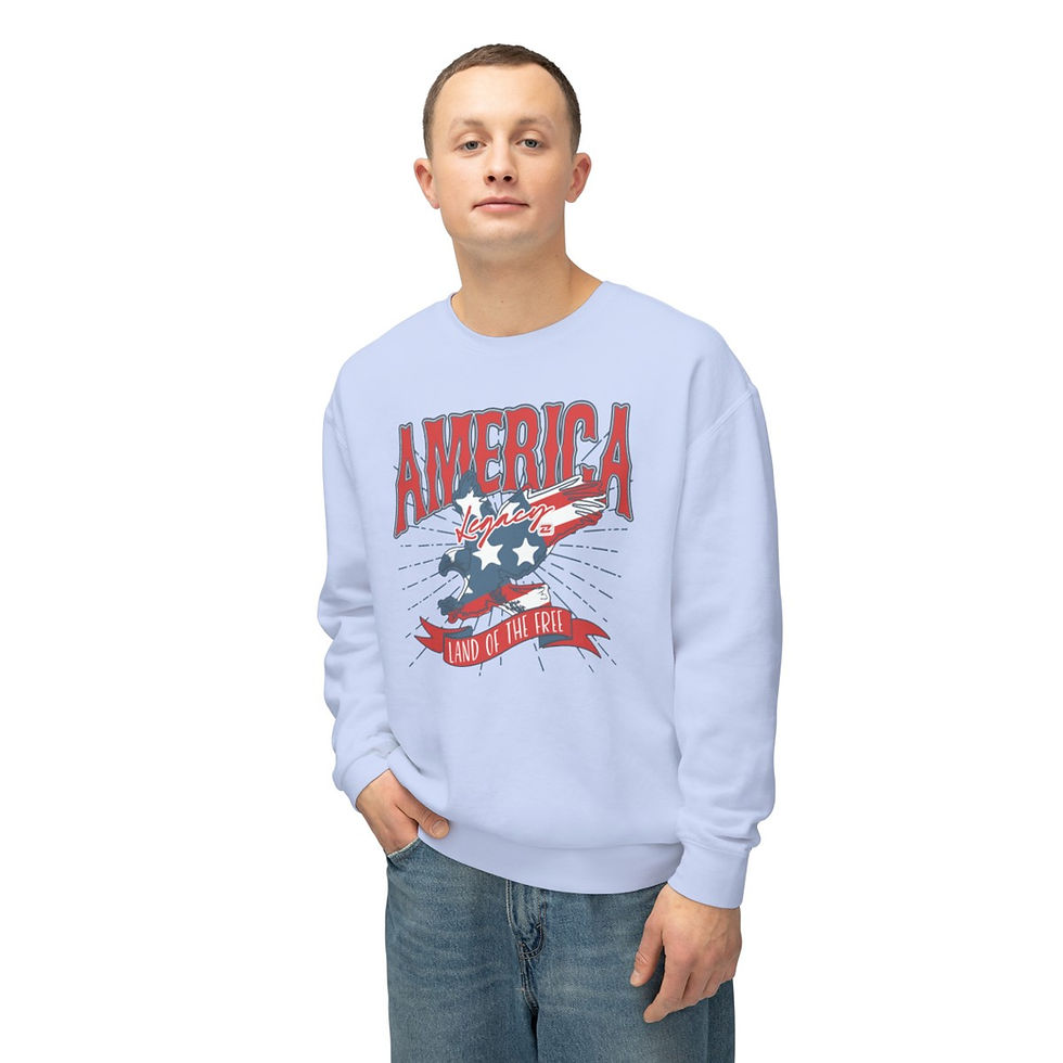 Thumbnail: America Unisex Lightweight Crewneck Sweatshirt