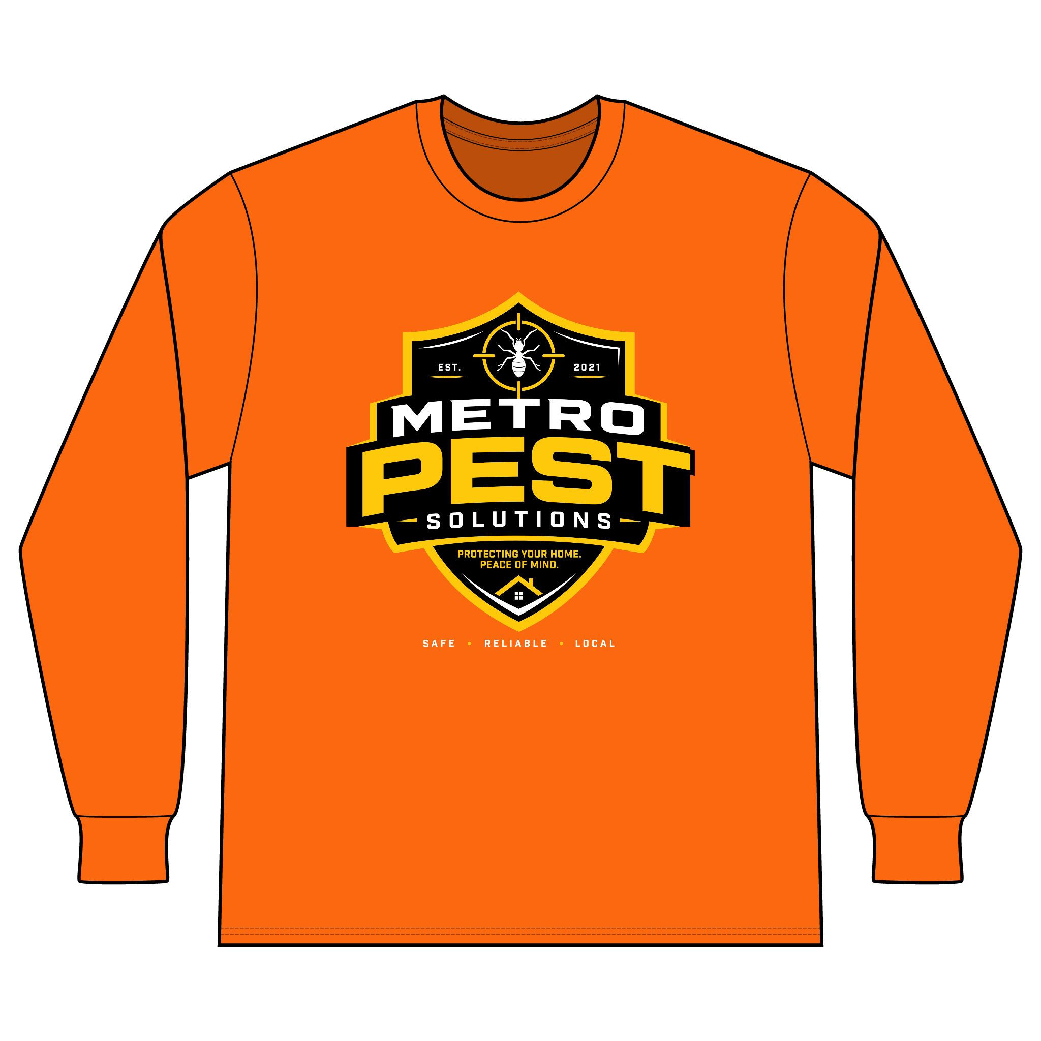 Pest Control Long Sleeve Tee — Metro Pest Solutions Work Shirt