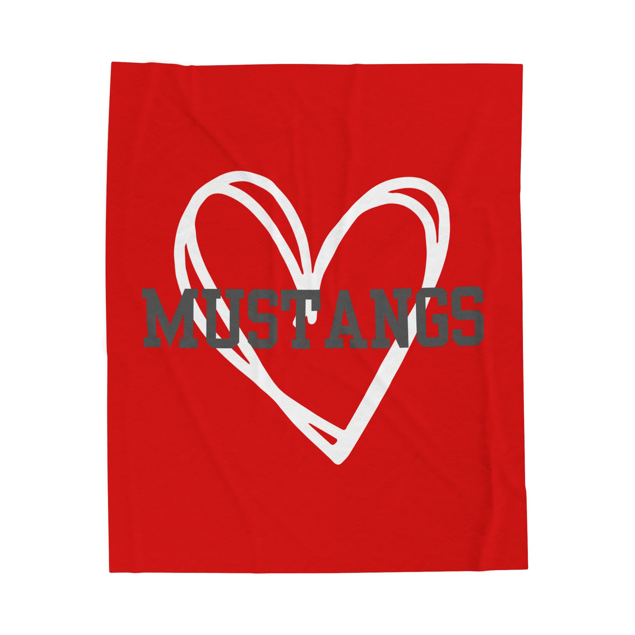 Mustangs Heart Velveteen Plush Blanket — Cozy School Spirit Throw