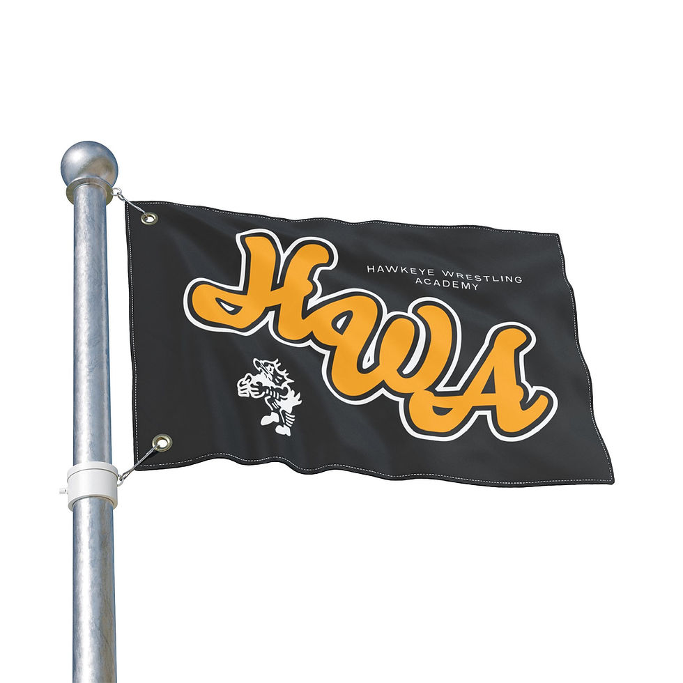 Thumbnail: HWA Double-Sided Wrestling Academy Flag — Black & Gold Team Banner